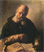 Old man with book unknow artist